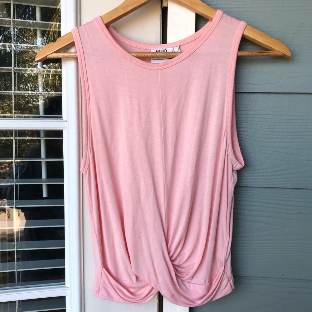 Good American Tank Top Pink Knotted Size 1